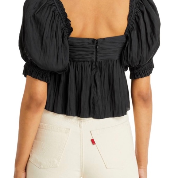 NWT Frame Puff Sleeve Square Neck Empire Waist Vanilla Blouse Sz Medium - Picture 6 of 6